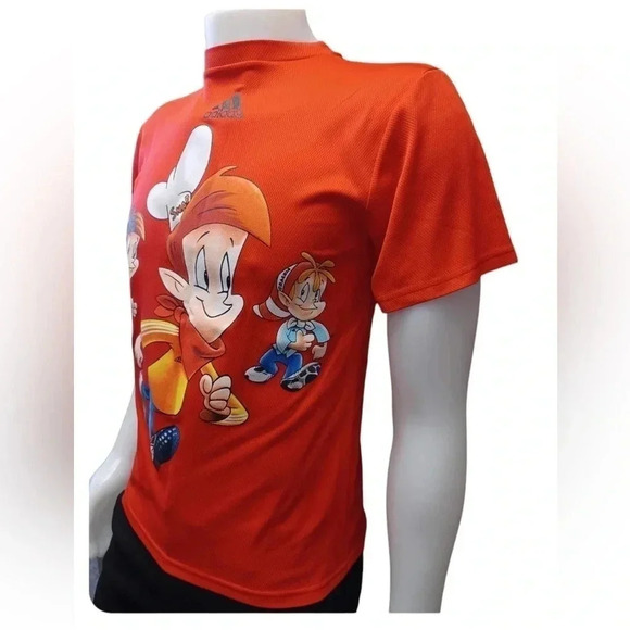 💥HOST PICK💥 Adidas Snap Crackle Pop Short  Red Sleeve Top Size Small - Picture 2 of 8